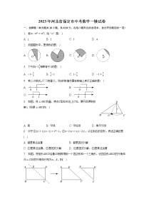 2023年河北省保定市中考数学一模试卷（含解析）