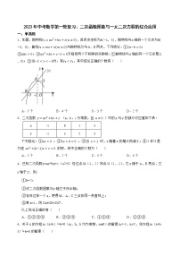 2023年中考数学第一轮复习：二次函数图象与一元二次方程的综合应用