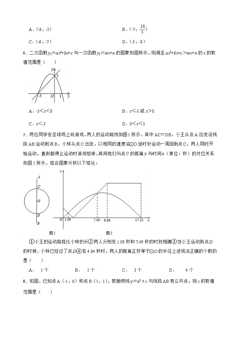 2023年中考数学第一轮复习：二次函数与一次函数的综合应用第2页