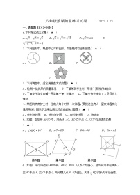 江苏省仪征市实验中学东区校2022-2023学年八年级下学期3月随堂练习数学试卷