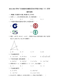 2022-2023学年广东省惠州市惠阳区知行学校八年级（下）开学数学试卷(含解析)