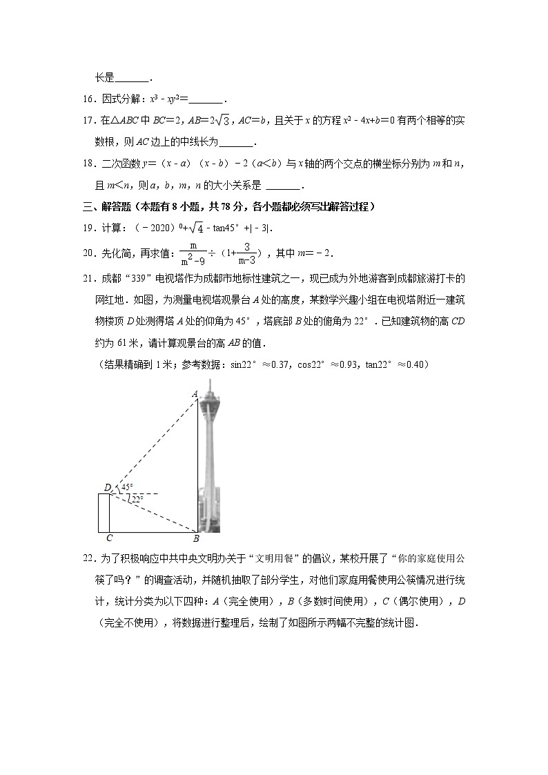 2022-2023学年湖南省株洲市攸县片区九年级（下）第一次月考数学试卷(含解析)第3页