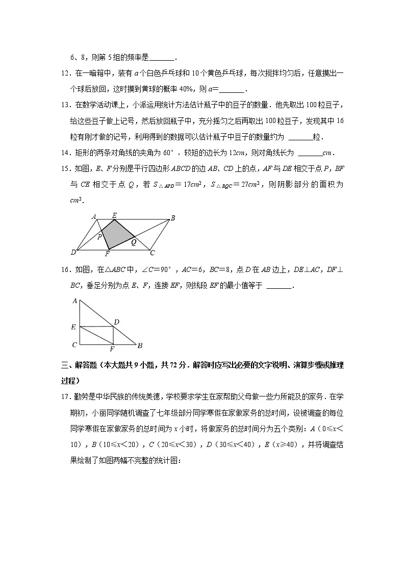 2022-2023学年江苏省盐城市东台市第五联盟八年级（下）月考数学试卷（3月份）(含解析)03