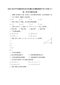 2022-2023学年湖南省长沙市岳麓区长郡梅溪湖中学八年级（下）第一次月考数学试卷（含解析）