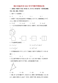 2023年浙江省温州市中考数学模拟试卷（含答案）