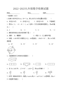 泰安市泰山区望岳中学2022-2023学年九年级第一学期数学期末考试试题