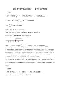 2022年九年级中考数学考点归类复习——不等式与不等式组（无答案）