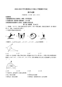 山东省德州市夏津县2022-2023学年八年级上学期期中考试数学试卷(含答案)