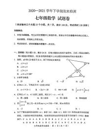 云南省昆明市八县区2020-2021学年七年级下学期期末统考数学试卷（扫描版）