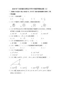 九年级数学下册人教版·广东省肇庆市中考模拟附答案解析