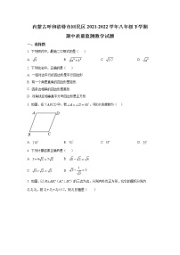 内蒙古呼和浩特市回民区2021-2022学年八年级下学期期中质量检测数学试卷(含解析)