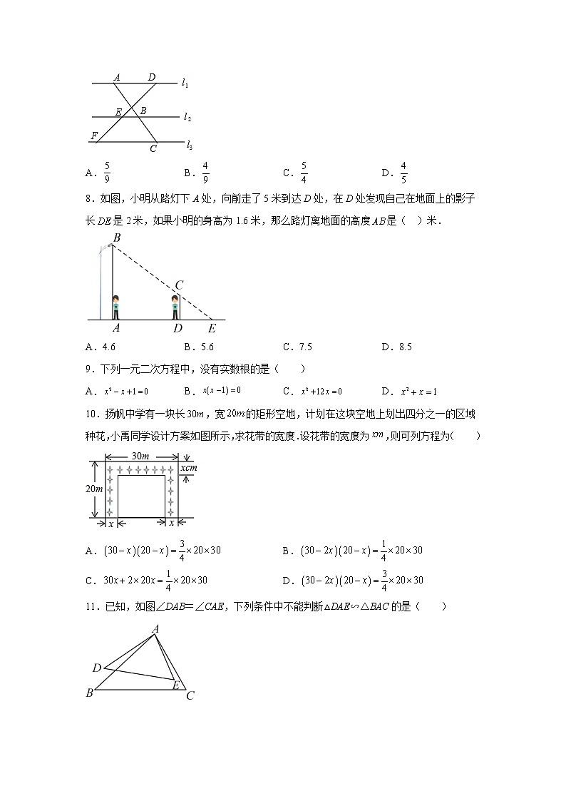 四川省巴中市恩阳区2023届九年级上学期期中学业质量检测数学试卷(含答案)第2页