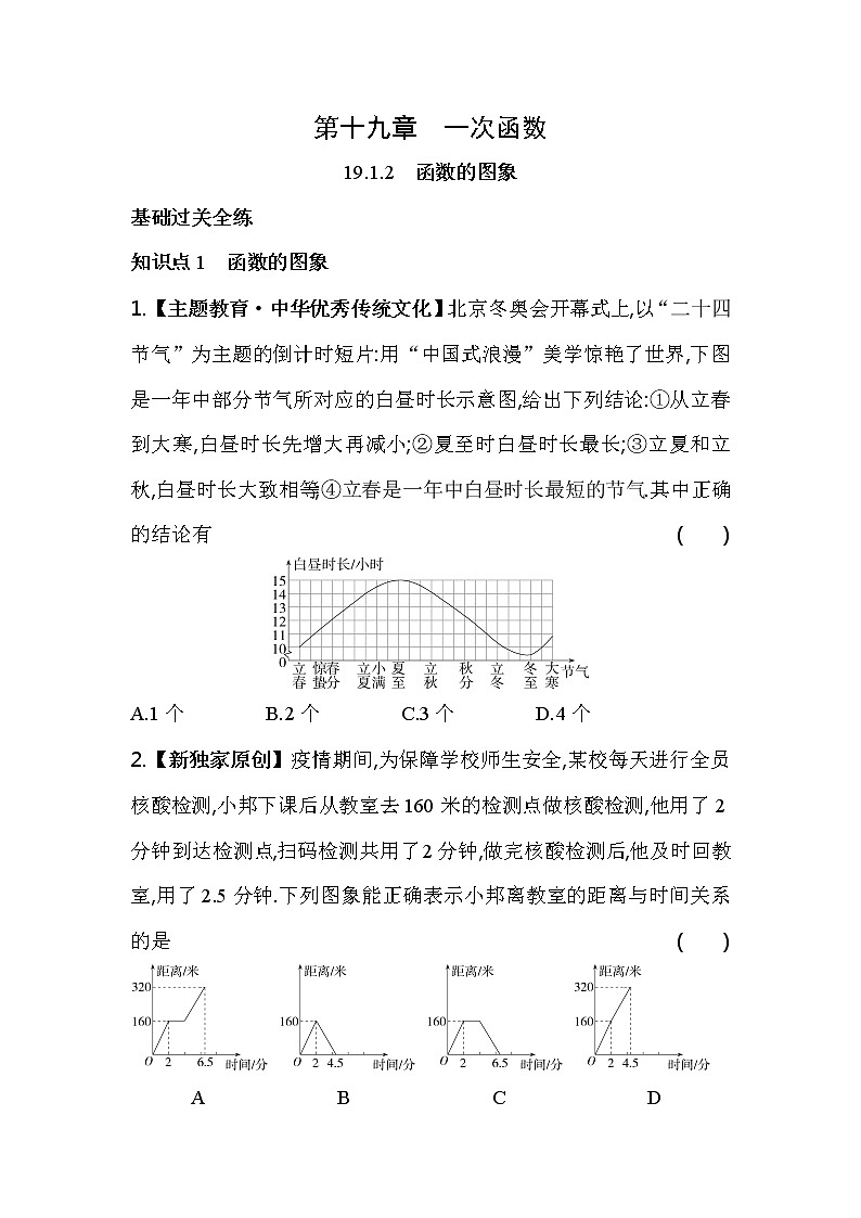 19.1.2 函数的图象 人教版数学八年级下册同步练习(含解析)01