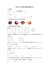 2023年中考数学考前巩固练习九（含答案）