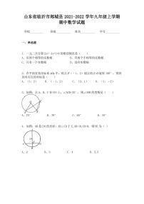 山东省临沂市郯城县2021-2022学年九年级上学期期中数学试题