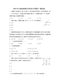 2023年云南省昭通市巧家县中考数学一模试卷（含解析）