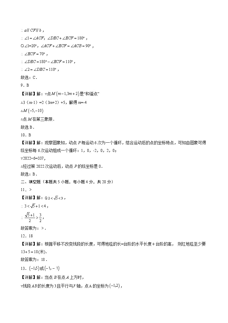 数学（人教版A卷）-学易金卷：2022-2023学年七年级下学期期中考前必刷卷（安徽专用）03