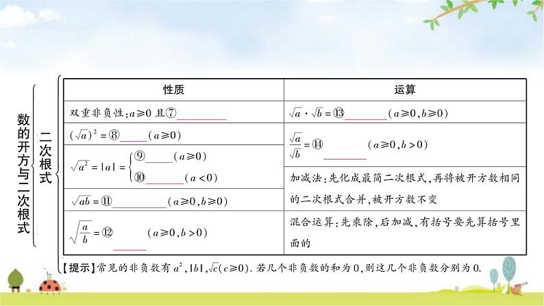 中考数学复习第一章数与式第二节数的开方与二次根式教学课件05