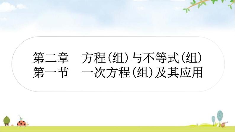 中考数学复习第二章方程(组)与不等式(组)第一节一次方程(组)及其应用教学课件01