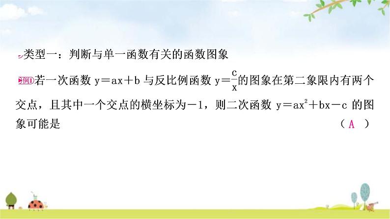 中考数学复习微专题(三)根据函数性质判断函数图象教学课件02