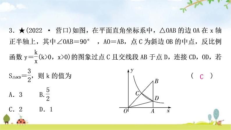 中考数学复习方法技巧突破(一)反比例函数中的面积模型教学课件第8页