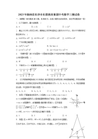 2023年湖南省长沙市长郡教育集团中考数学三模试卷（含解析）