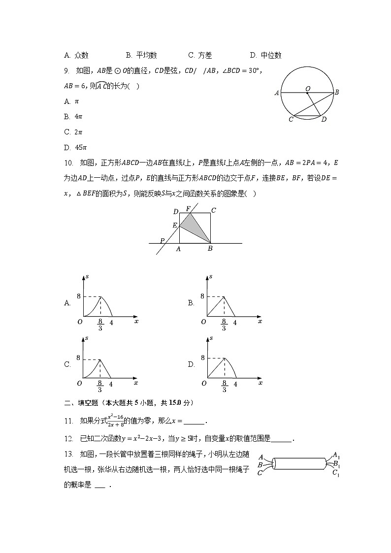 2023年河南省安阳市林州市中考数学适应性试卷（含解析）第3页