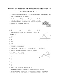 2022-2023学年河南省洛阳市偃师市中成外国语学校九年级（下）第二次月考数学试卷（2）（含解析）