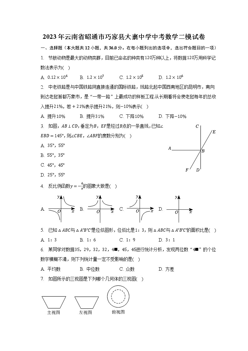 2023年云南省昭通市巧家县大寨中学中考数学二模试卷（含解析）01
