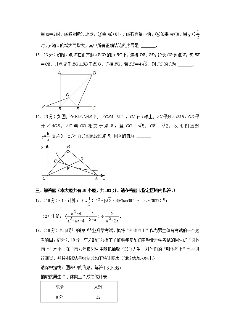 2023年江苏省泰州市海陵区中考数学模拟试卷（含答案）03