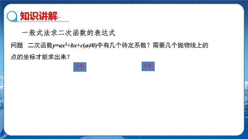 泸科版数学九年级上第21章 二次函数与反比例函数21.2.3　二次函数表达式的确定  PPT课件+教学详案04