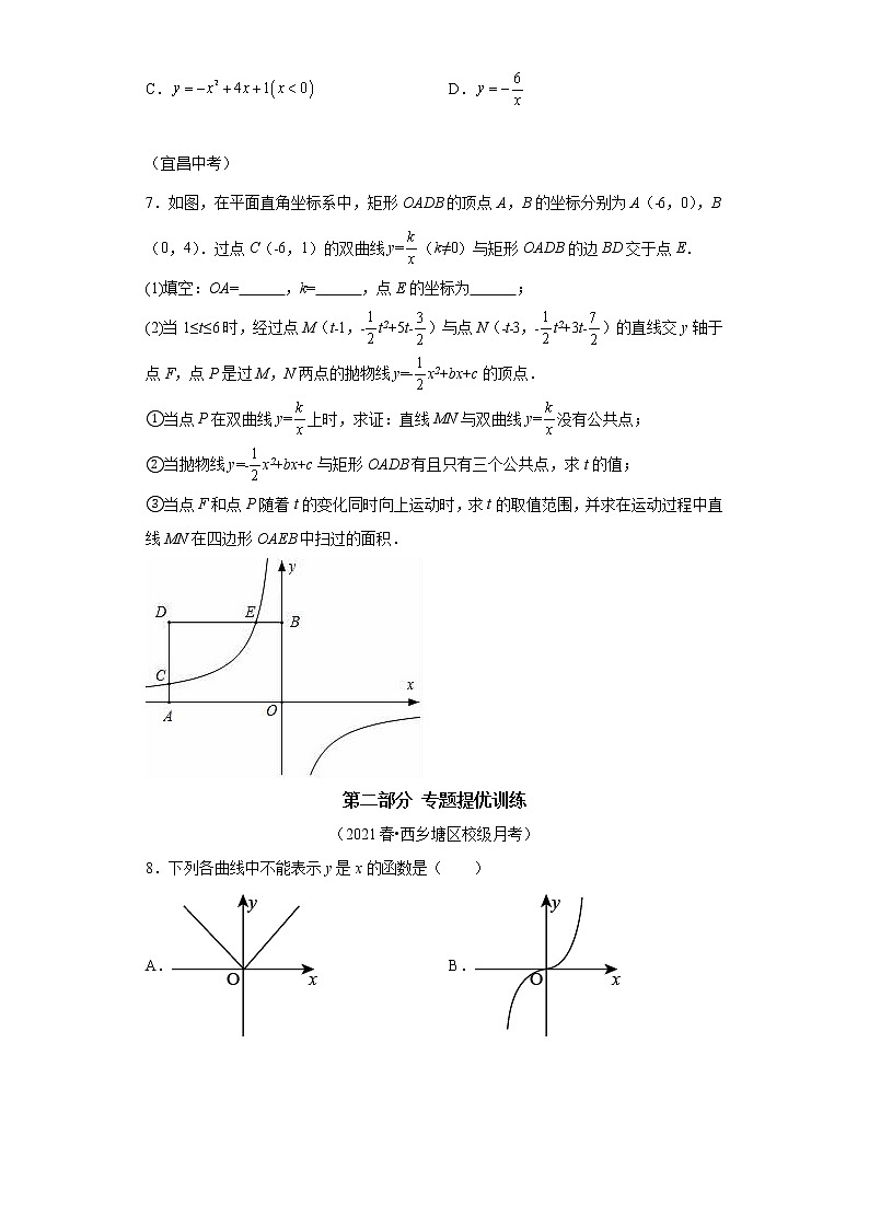 专题11 反比例函数与一次函数二次函数的综合运用-2023年中考数学二轮专题提升训练03