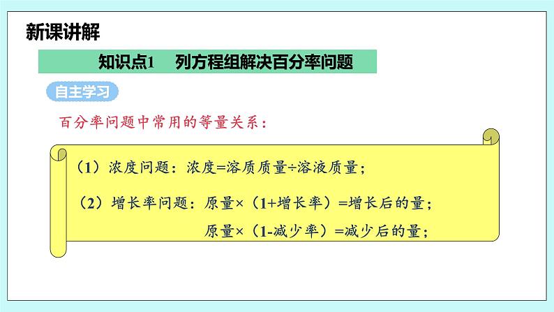 沪科版数学七年级上册 3.4.2《列二元一次方程组解决百分率、配套和销售问题》PPT课件05