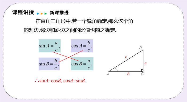 23.1.4 《互余两角的三角函数关系》 课件PPT沪科版数学九上06