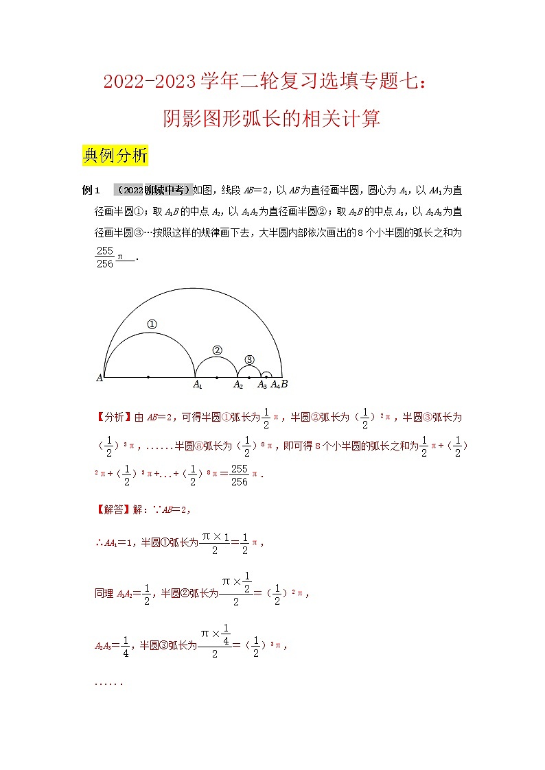 2023年中考数学二轮复习选填专题复习（解析版）第1页