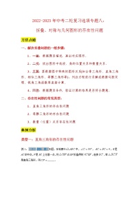 2023年中考数学二轮复习选填专题复习专题八：折叠、对称与几何图形的存在性问题