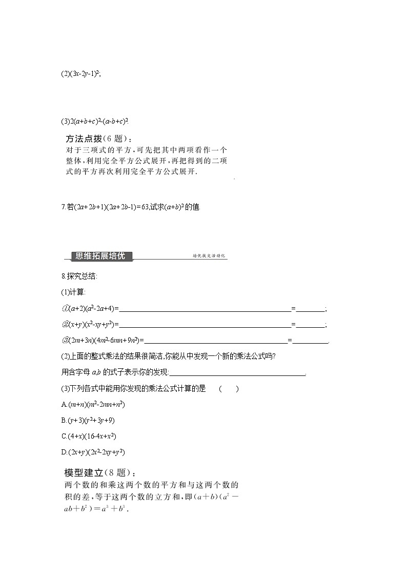 14.2.2 第2课时 添括号法则 人教版数学八年级上册同步提优训练(含答案)02