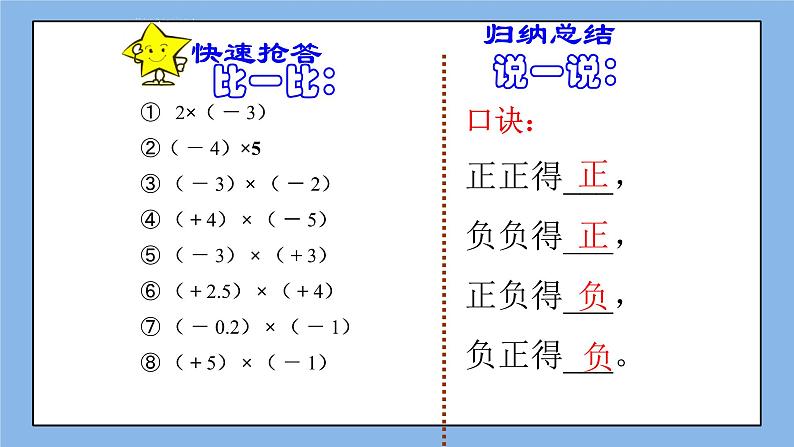 鲁教版五四制数学六上《有理数的乘法》第一课时课件2+教案207