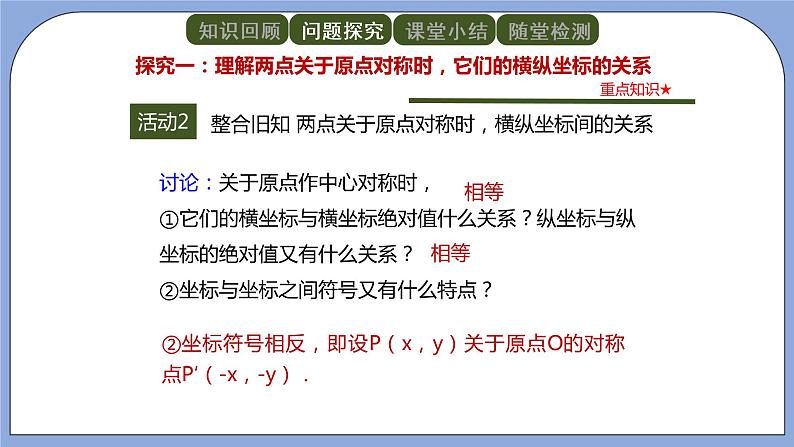 人教版（五四学制）九上数学 30.2.3 关于原点对称的点的坐标 课件第6页