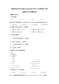 湖南省长沙市开福区2022-2023学年七年级下学期假期开学考试数学试卷(含解析)