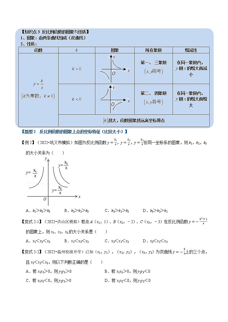 专题26.1 反比例函数【十大题型】（原卷版+解析版）-2022-2023学年九年级数学下册举一反三系列（人教版）02