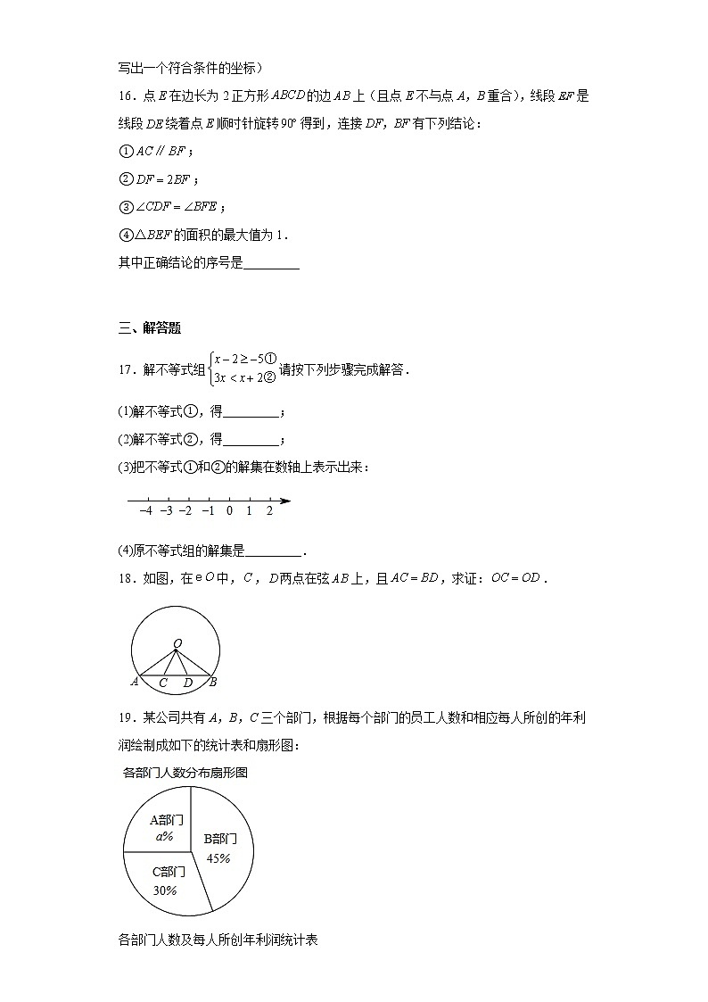 2023年福建省三明市尤溪县第一中学文公分校中考模拟数学试卷（含答案）03