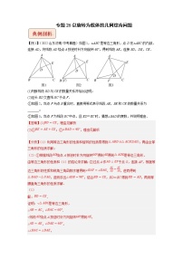 2023年中考数学二轮复习压轴题培优练习专题26以旋转为载体的几何综合问题（教师版）