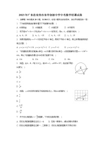 2023年广东省东莞市东华初级中学中考数学结课试卷(含解析）