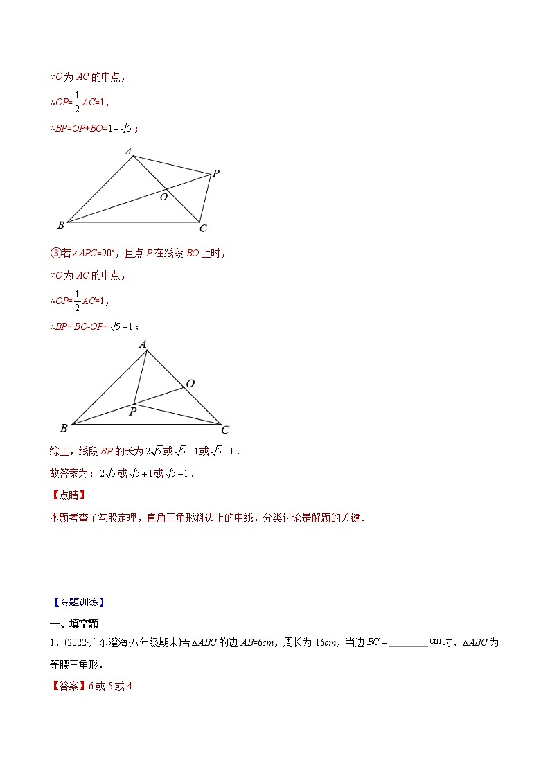 2023年中考数学二轮复习重难点专项突破专题05 填空题之分类讨论思想 (教师版)第2页