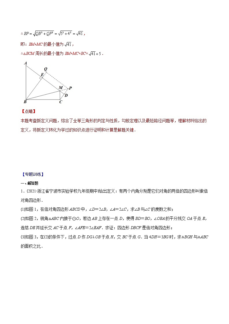 2023年中考数学二轮复习重难点专项突破专题11 新定义型几何图形问题(教师版)第3页