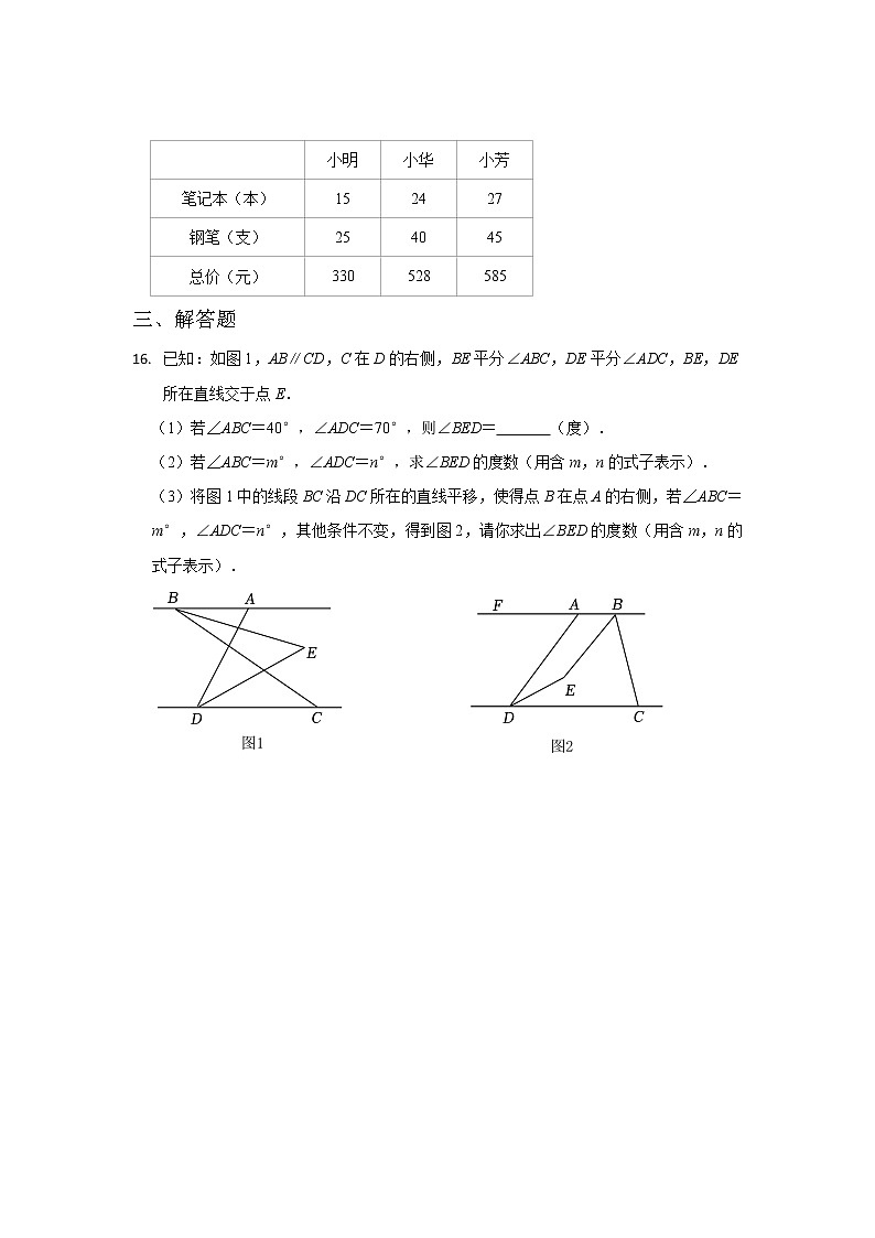 2022--2023学年浙教版数学七年级下册数学期中重难点复习试题03