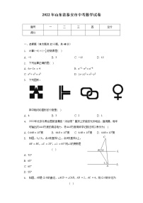 2022年山东省泰安市中考数学真题【含答案】