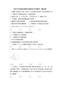 2023年河南省洛阳市汝阳县中考数学一模试卷(含解析）