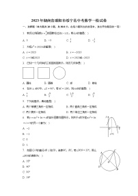 2023年湖南省邵阳市绥宁县中考数学一检试卷(含解析）